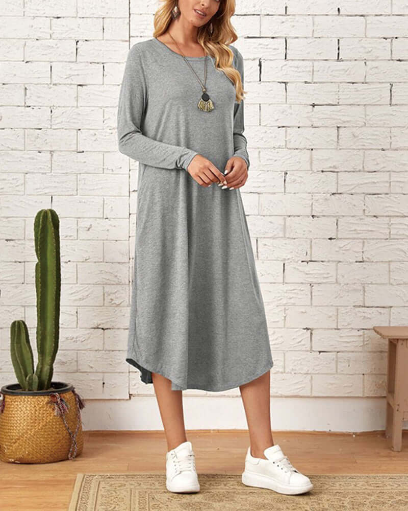 Cozy winter dress with long sleeves