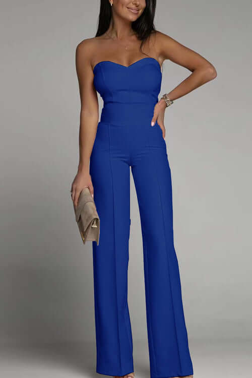 Strapless Flared Leg Jumpsuit