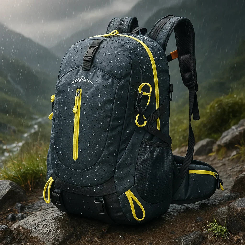 "40L waterproof hiking backpack with multiple compartments, adjustable straps, and durable design for outdoor adventures."