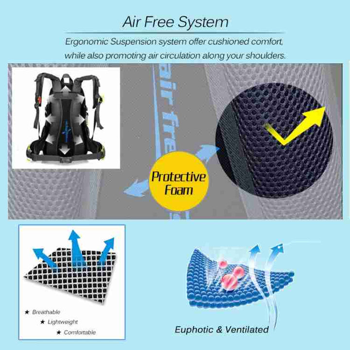 "40L waterproof hiking backpack with multiple compartments, adjustable straps, and durable design for outdoor adventures."