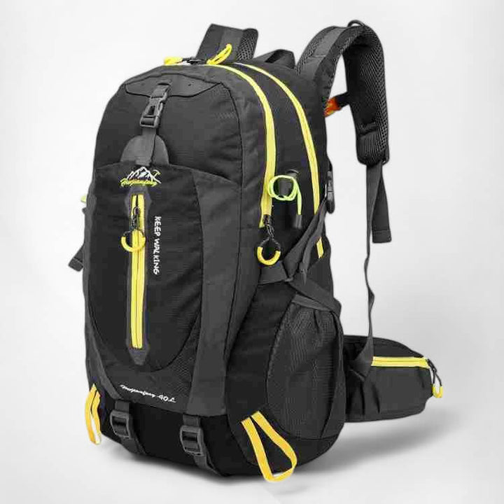 "40L waterproof hiking backpack with multiple compartments, adjustable straps, and durable design for outdoor adventures."