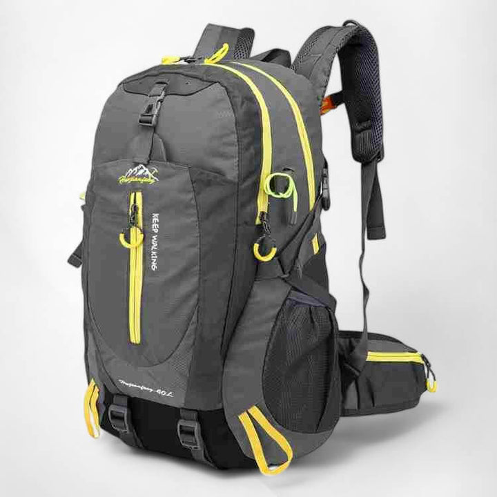 "40L waterproof hiking backpack with multiple compartments, adjustable straps, and durable design for outdoor adventures."