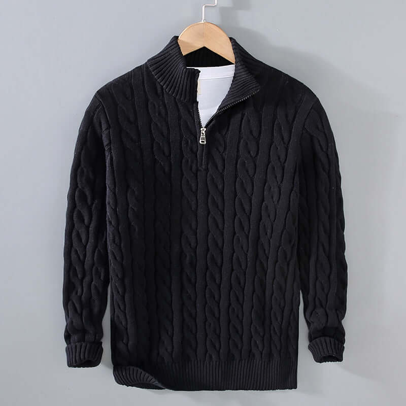 Men's Cable Knit Henley Sweater