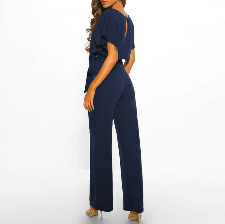 Women's Wide Leg Belted Jumpsuit