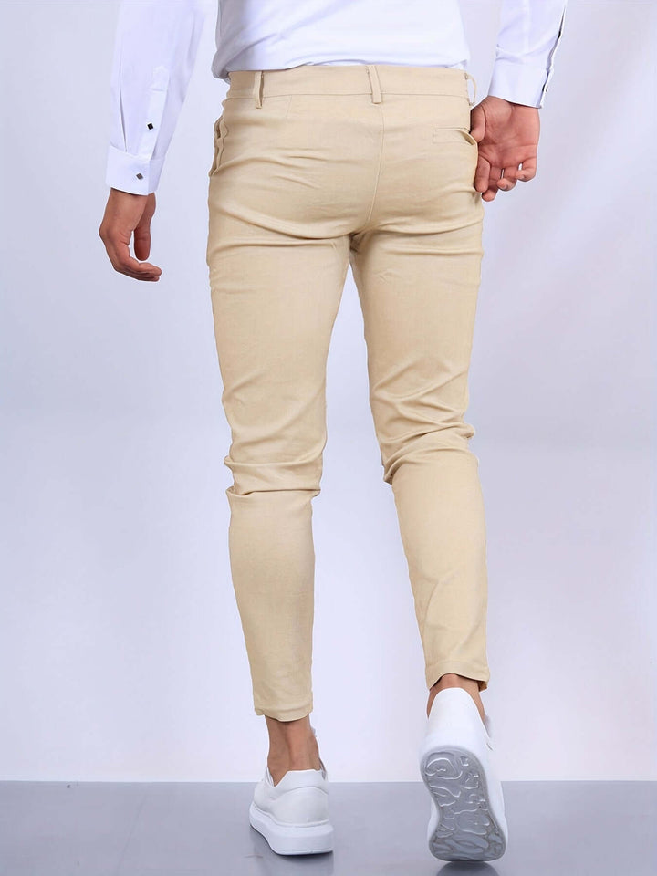 Men's Slim Fit Tailored Trousers with Pockets