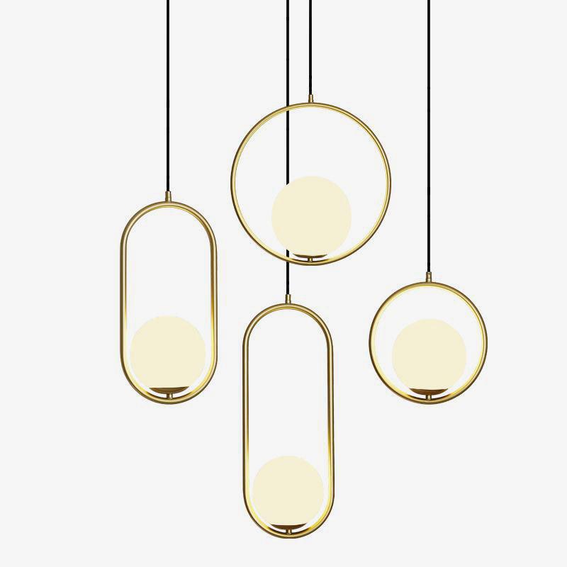 Modern Pendant Lamp with Metal & Glass
