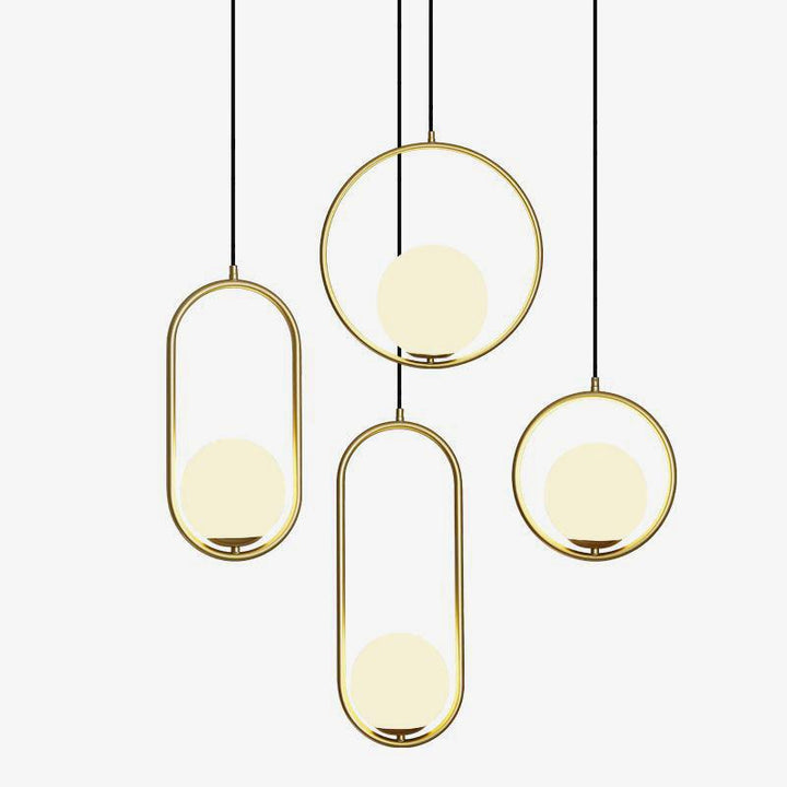 Modern Pendant Lamp with Metal & Glass