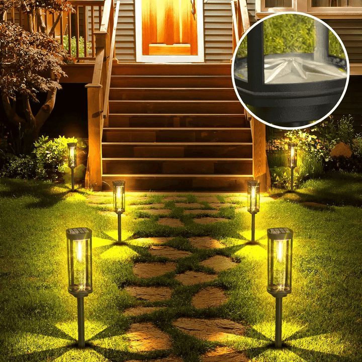 Solar Garden Lantern Outdoor LED Light with Stake