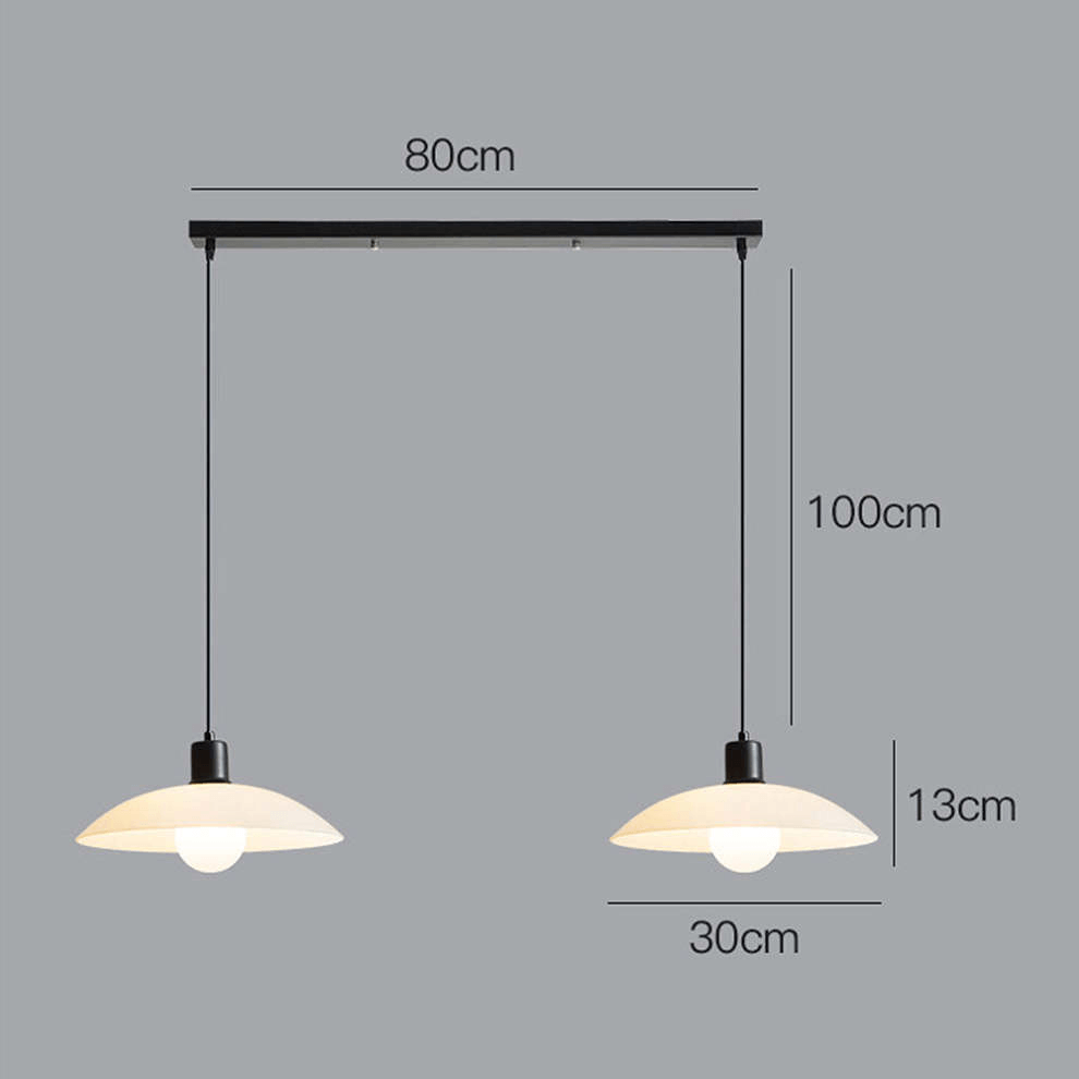 Modern White Glass Disc Pendant Light