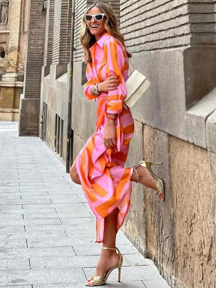 Summer Wrap Dress with Collar