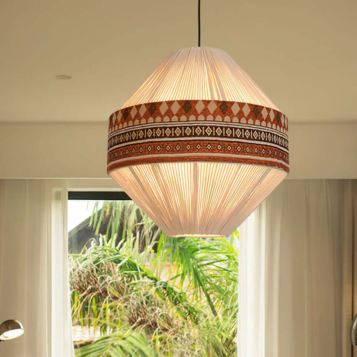 Woven Pendant Lamp with Fringes