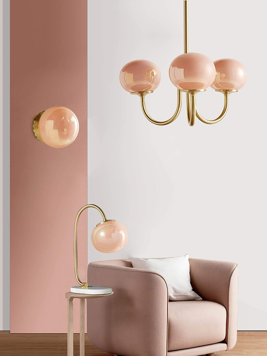 Pink Glass Ceiling Light Fixture Modern Chandelier