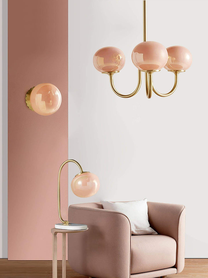 Pink Glass Ceiling Light Fixture Modern Chandelier