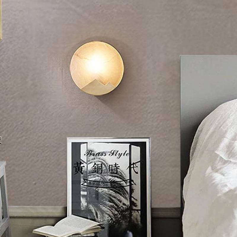 Elegant Marble Wall Light with Brass Accents