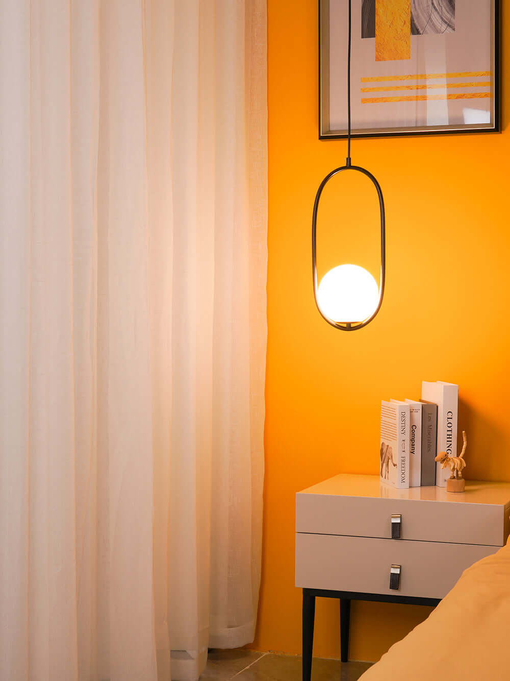 Modern Pendant Lamp with Metal & Glass