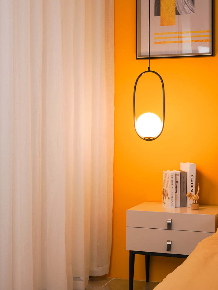 Modern Pendant Lamp with Metal & Glass