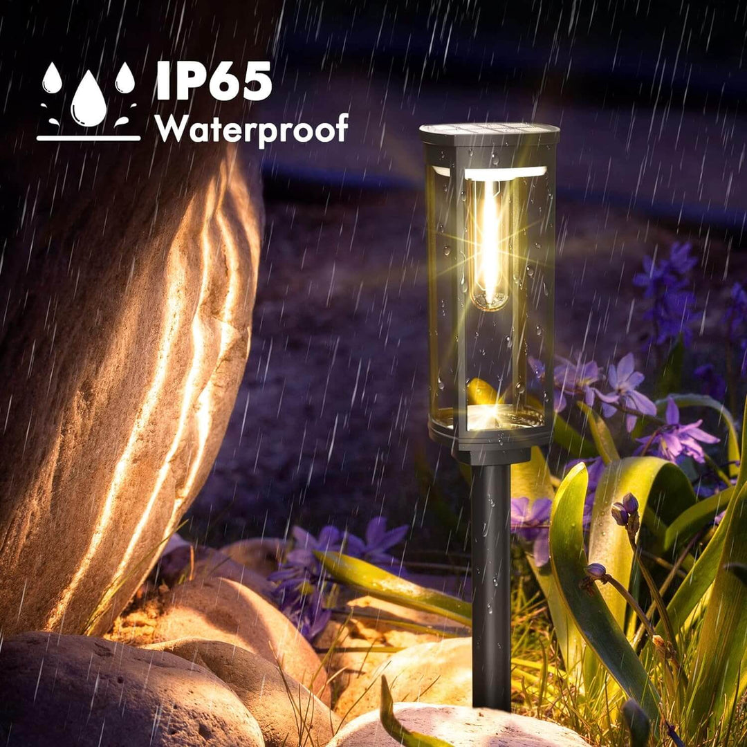 Solar Garden Lantern Outdoor LED Light with Stake