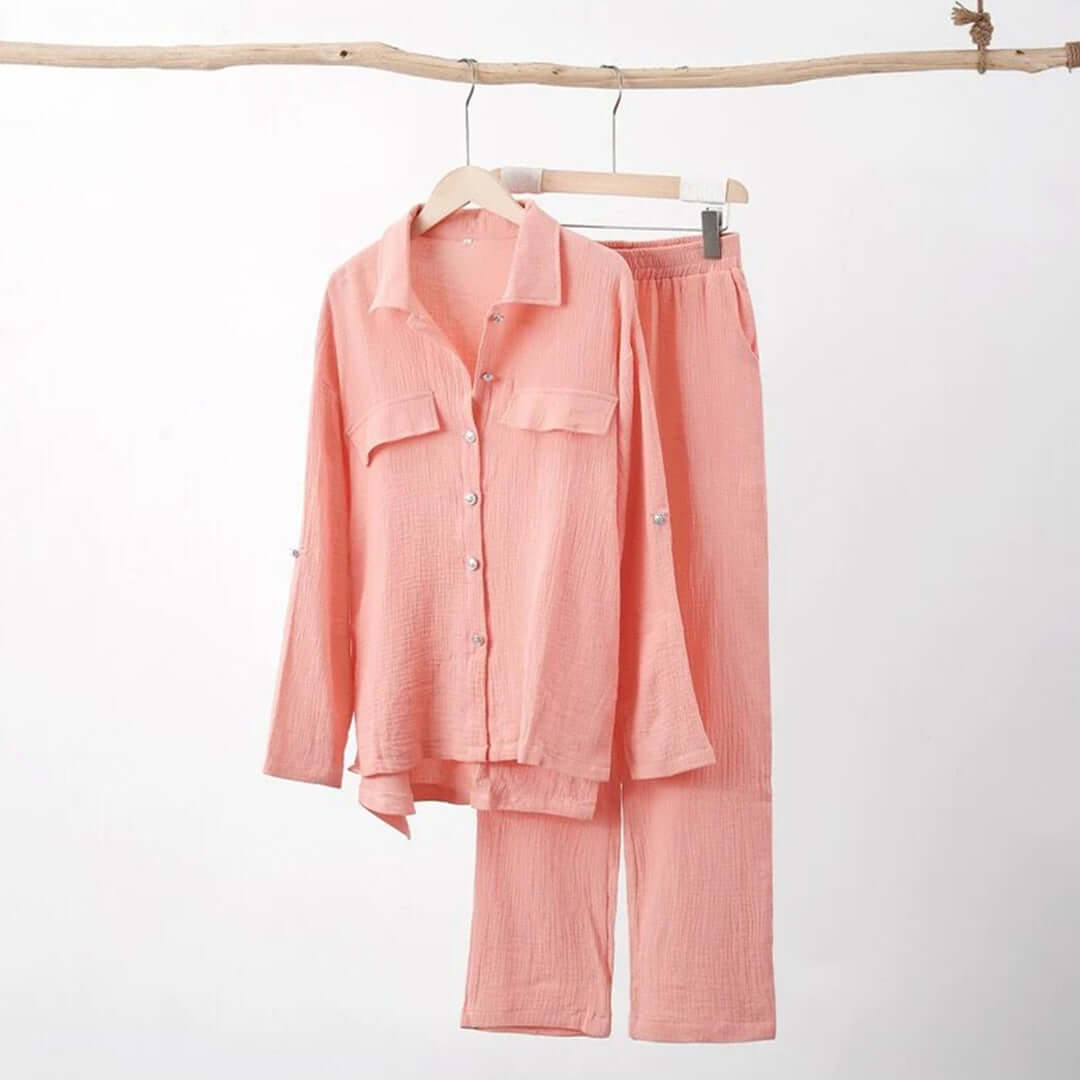 Women's Relaxed Cotton Blend Two-Piece Lounge Set