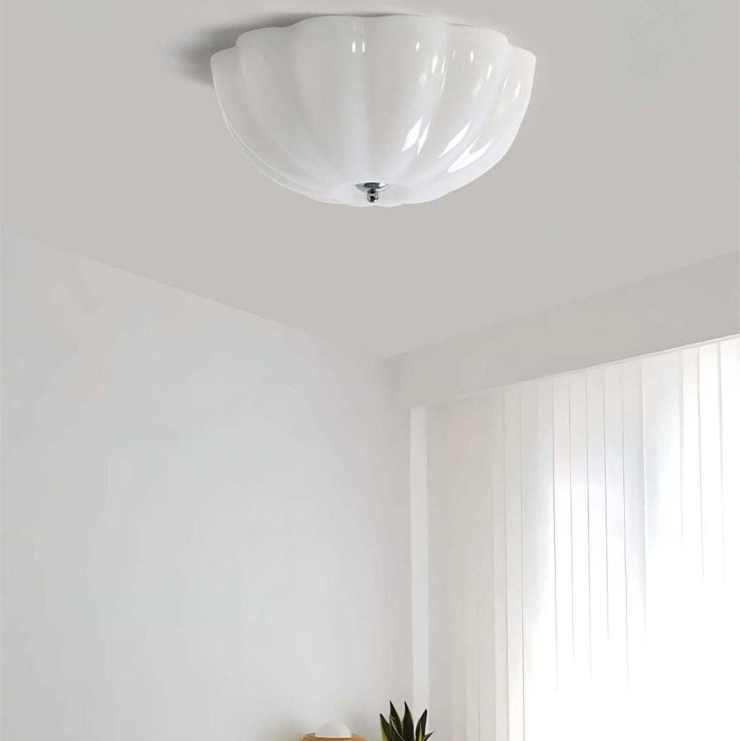 Opal Glass Shell Ceiling Lamp 38cm