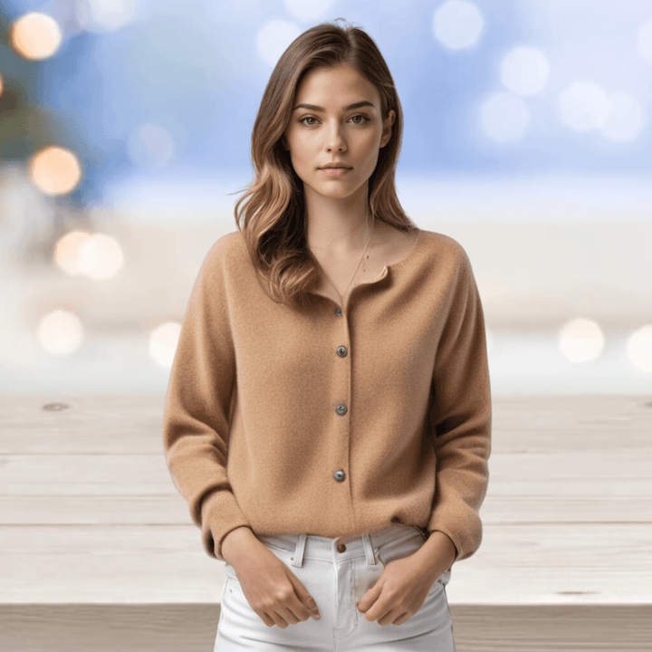 Women's Cashmere Cardigan with V-Neck