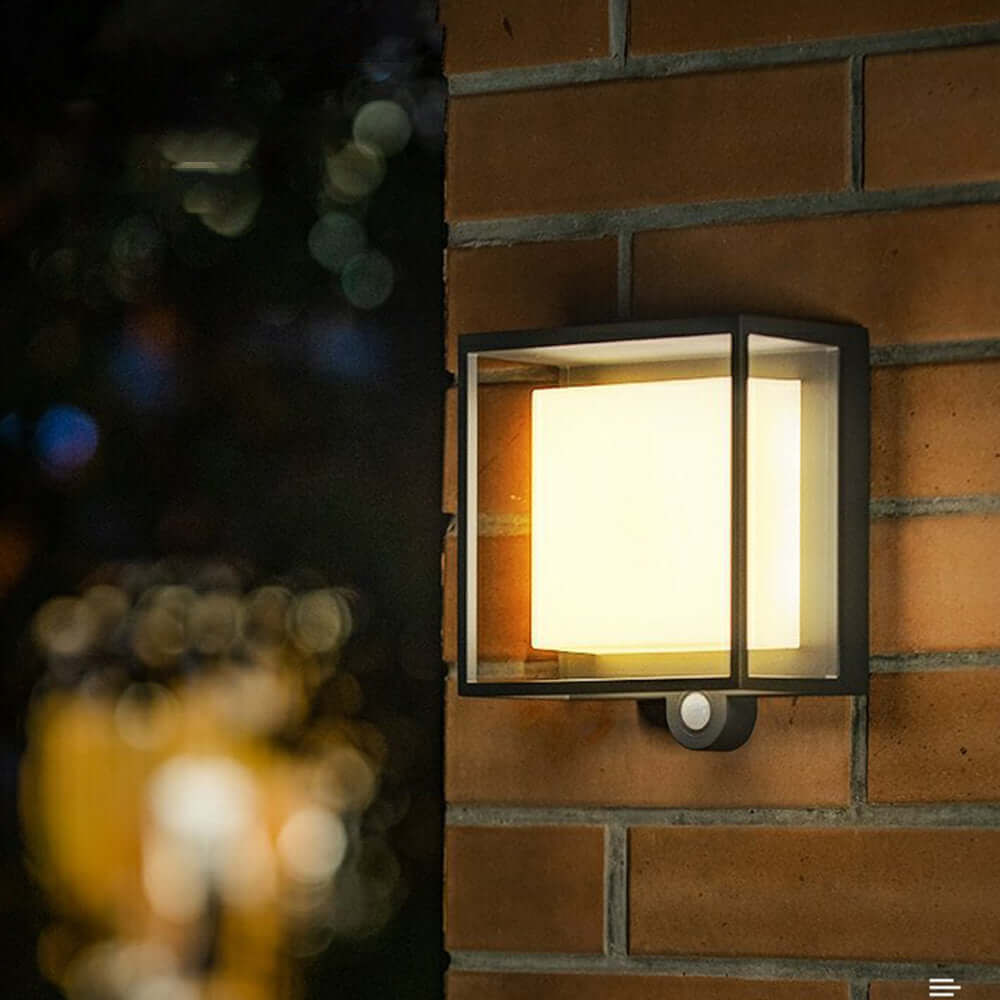 Solar Powered Outdoor Wall Lamp with Sensor, IP65 Waterproof, Acrylic