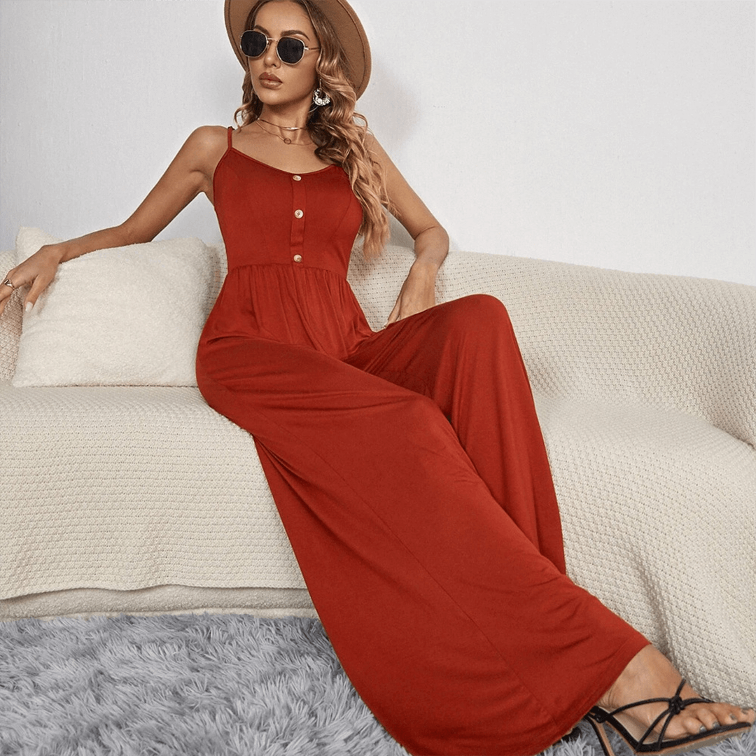 Women's Sleeveless Wide-Leg Jumpsuit