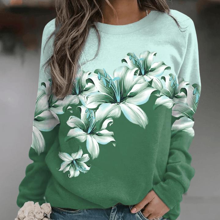 Women's Floral Print Relaxed Fit Sweatshirt