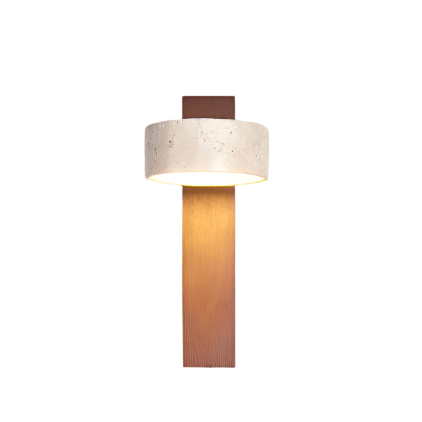 Rotatable Stone & Wood LED Wall Lamp