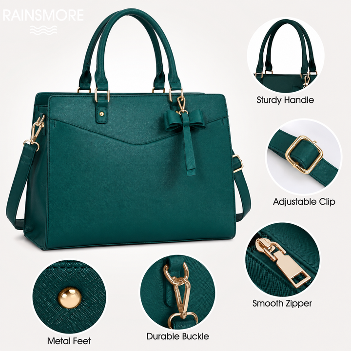Women's Waterproof Laptop Tote Bag - Multi-Pocket Design