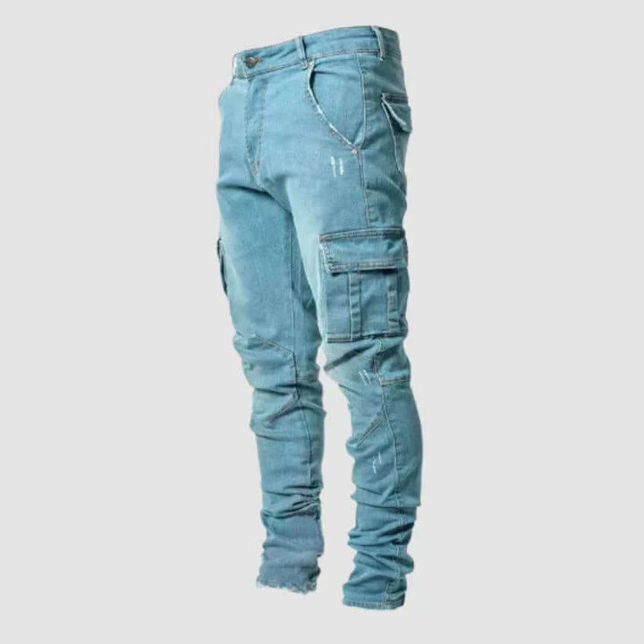 Men's Slim-Fit Stretch Denim Cargo Pants