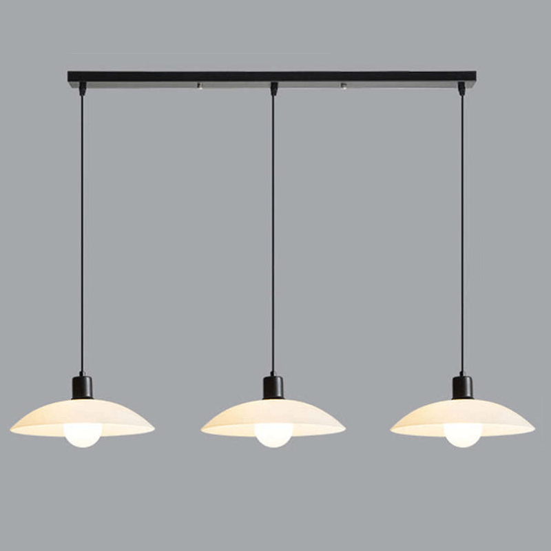 Modern White Glass Disc Pendant Light