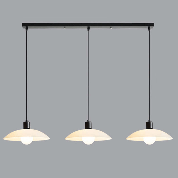 Modern White Glass Disc Pendant Light