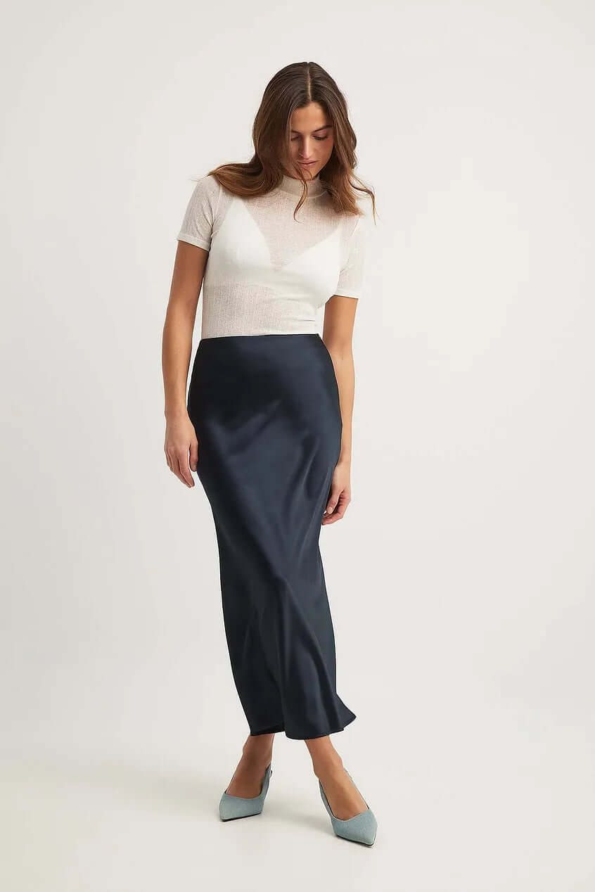 Satin Maxi Skirt - Flowing A-Line