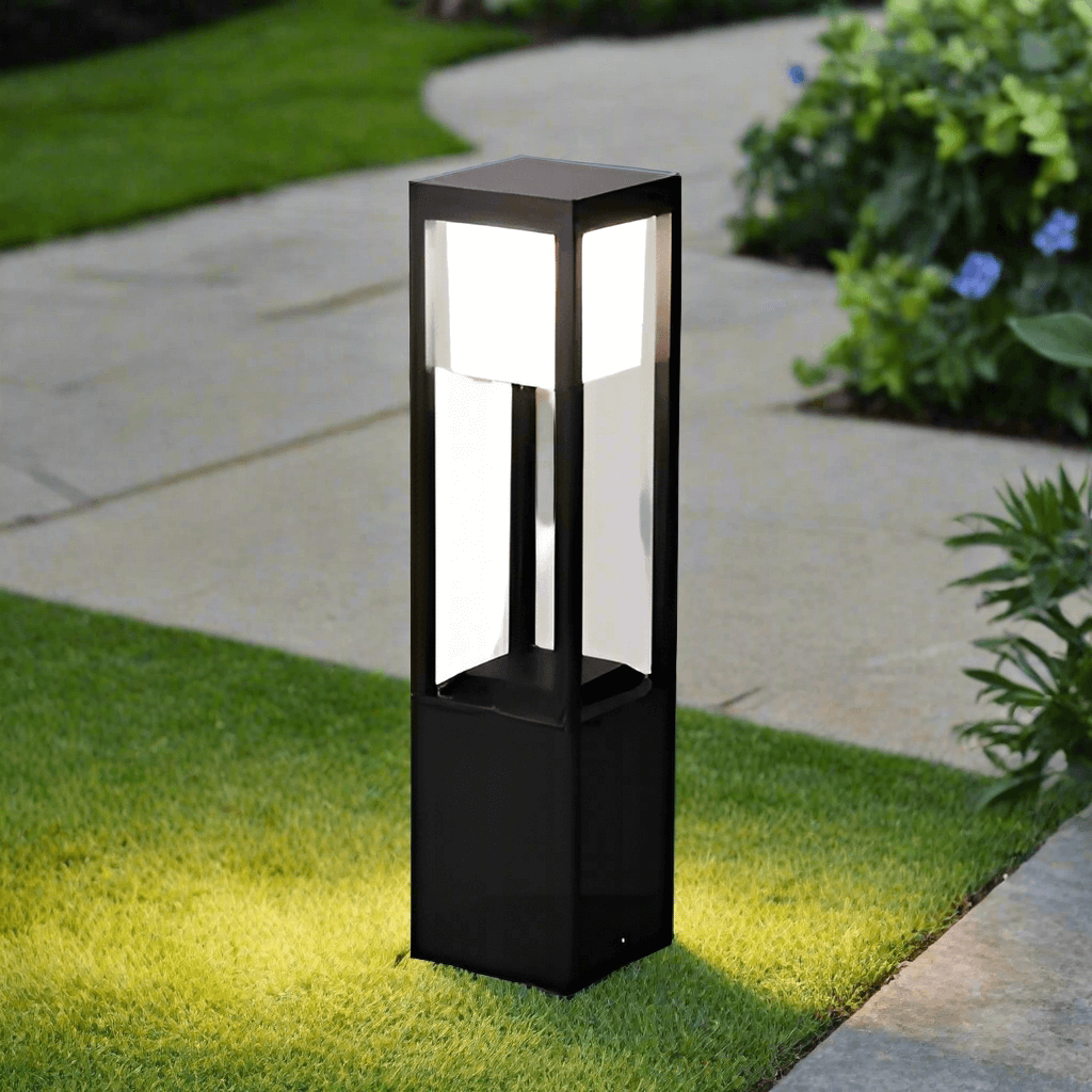 60cm Solar Cube Garden Light Outdoor Warm White LED