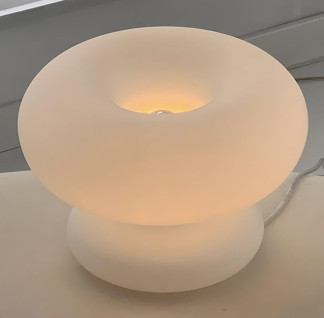 Modern Round Table Lamp with Metal Accent