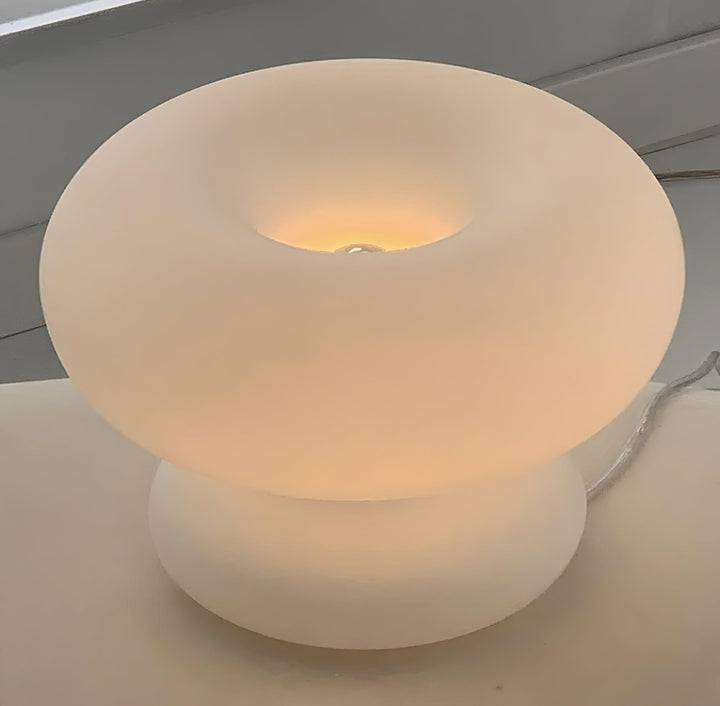 Modern Round Table Lamp with Metal Accent
