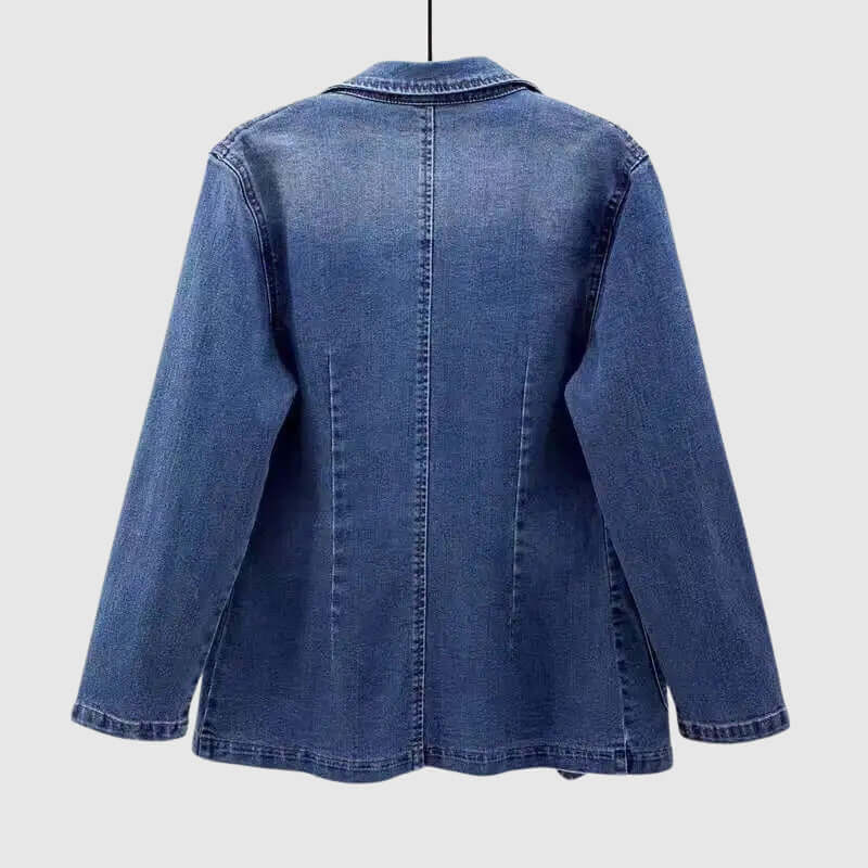 Women's Loose Fit Collared Denim Jacket