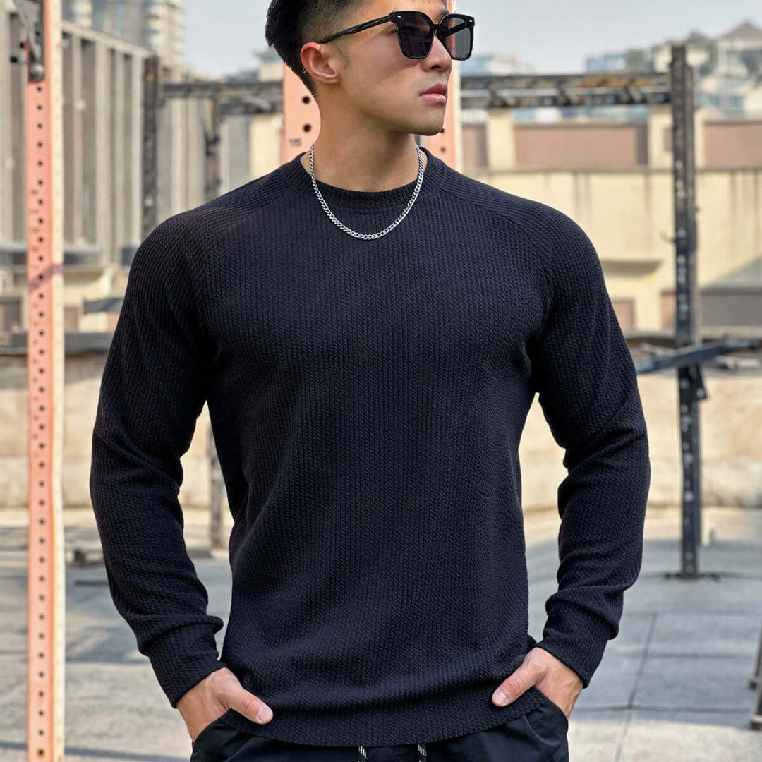 Men's Slim Fit Ribbed Knit Sweater
