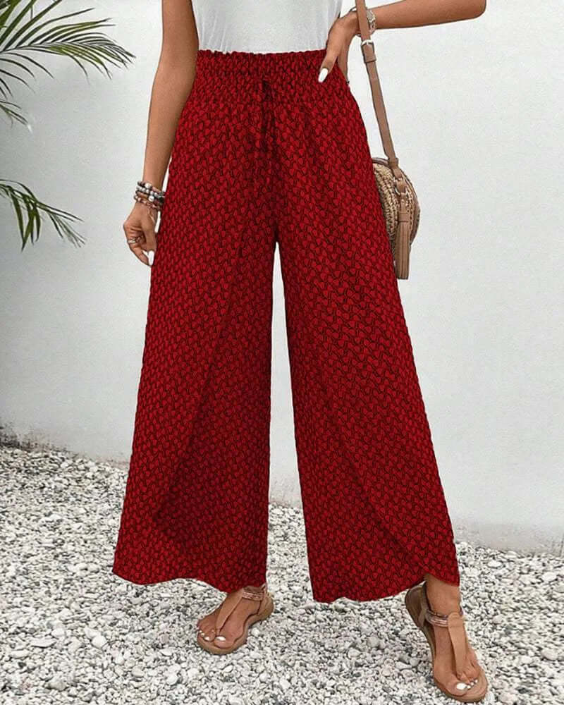 Women's Wide Leg Palazzo Trousers - Flowy & Lightweight