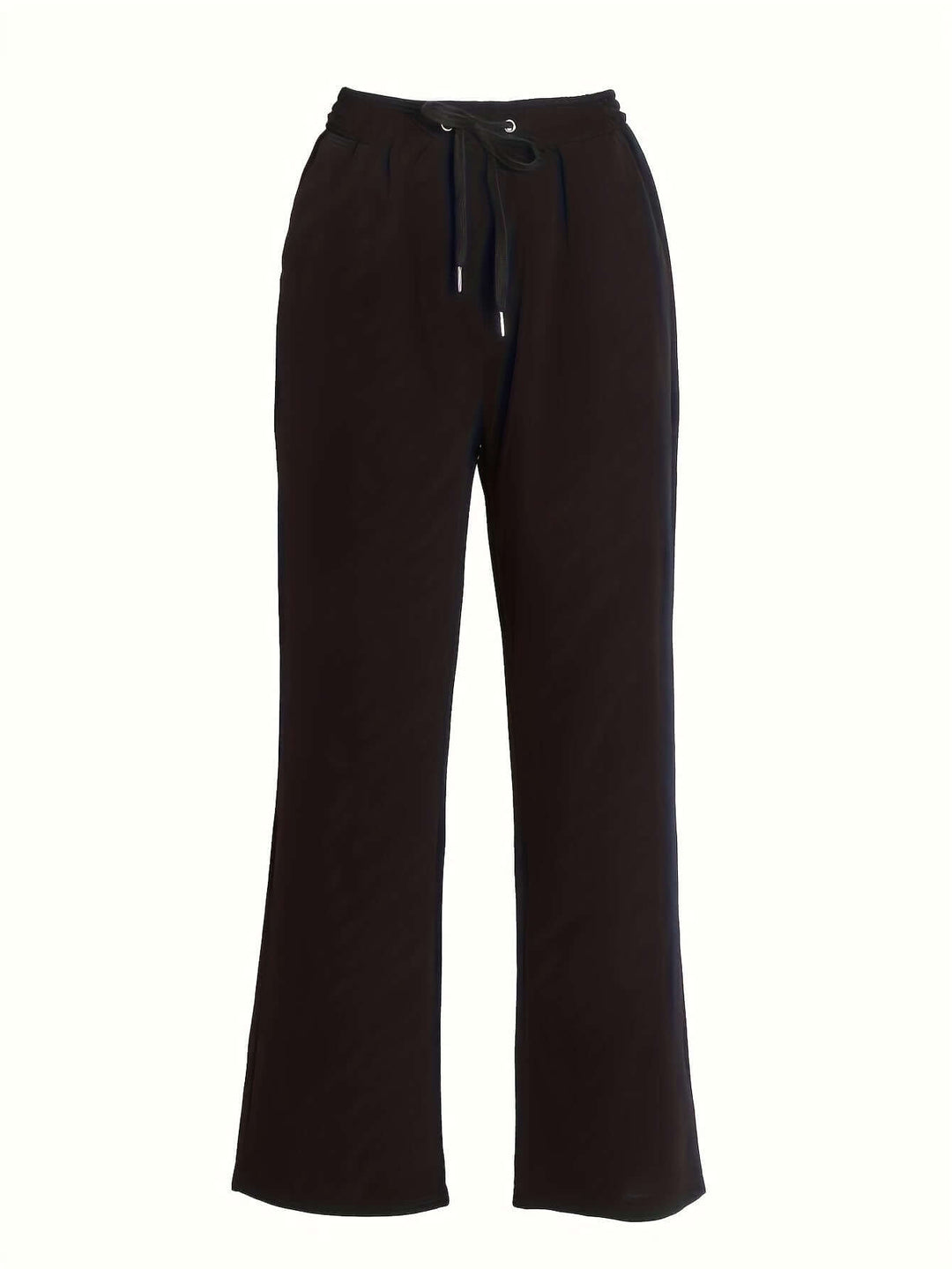 Women's Wide-Leg Drawstring Trousers with Pockets