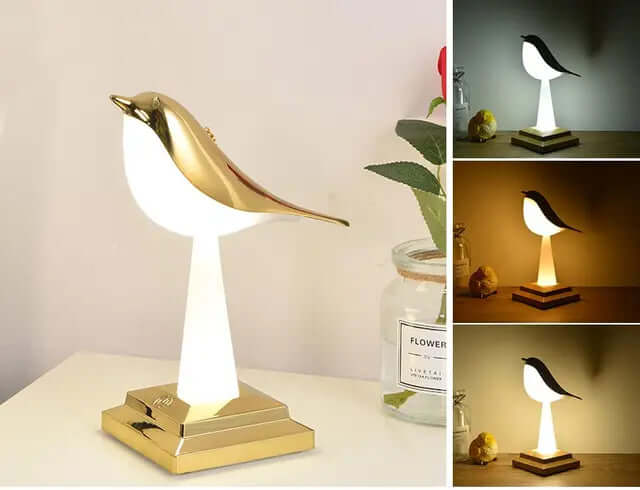 Bird Table Lamp with Touch Control & USB Charging