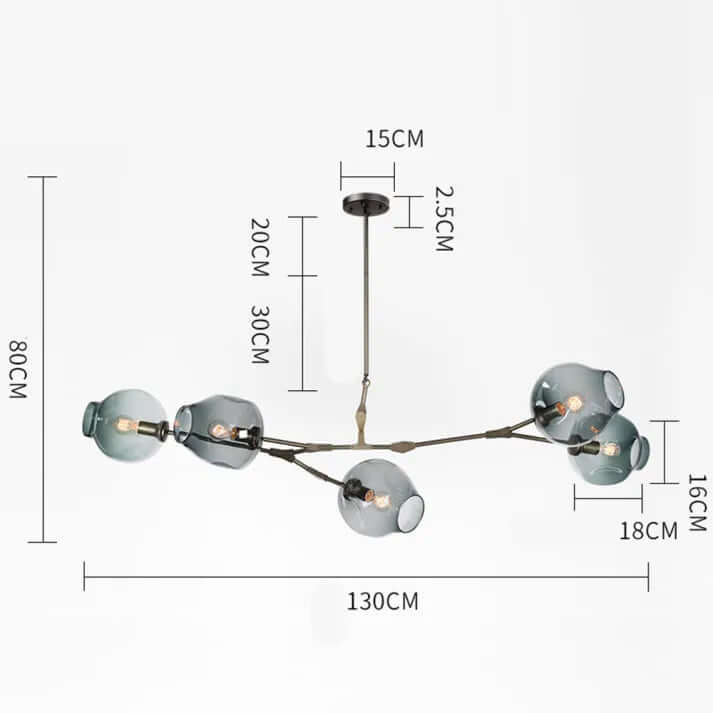 Modern Bubble Glass Sputnik Chandelier