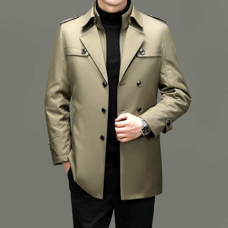 Men's Double-Breasted Trench Coat