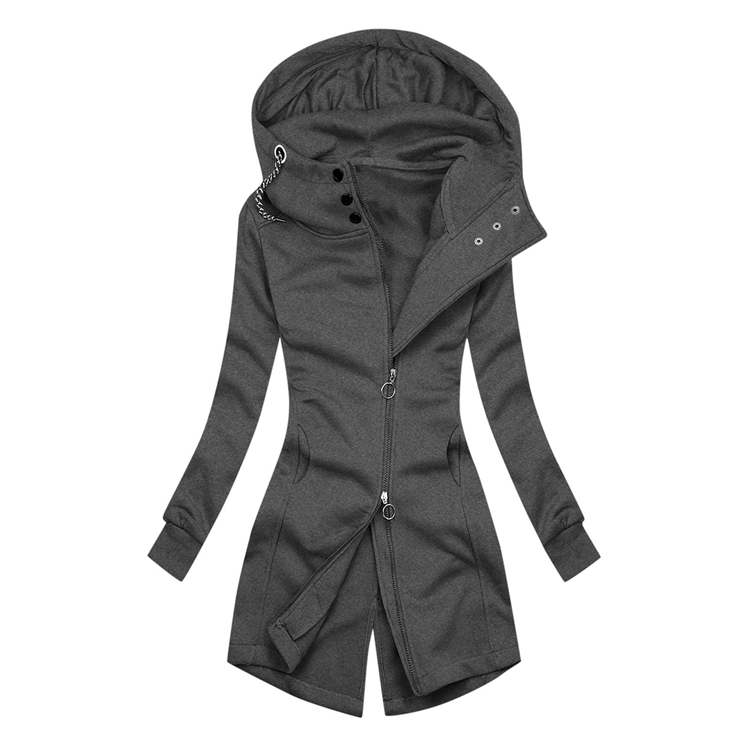 Women's Slim Fit Hoodie Turtleneck Jacket