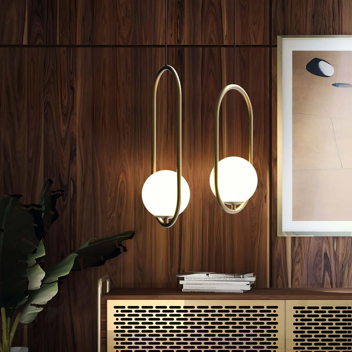 Modern Pendant Lamp with Metal & Glass