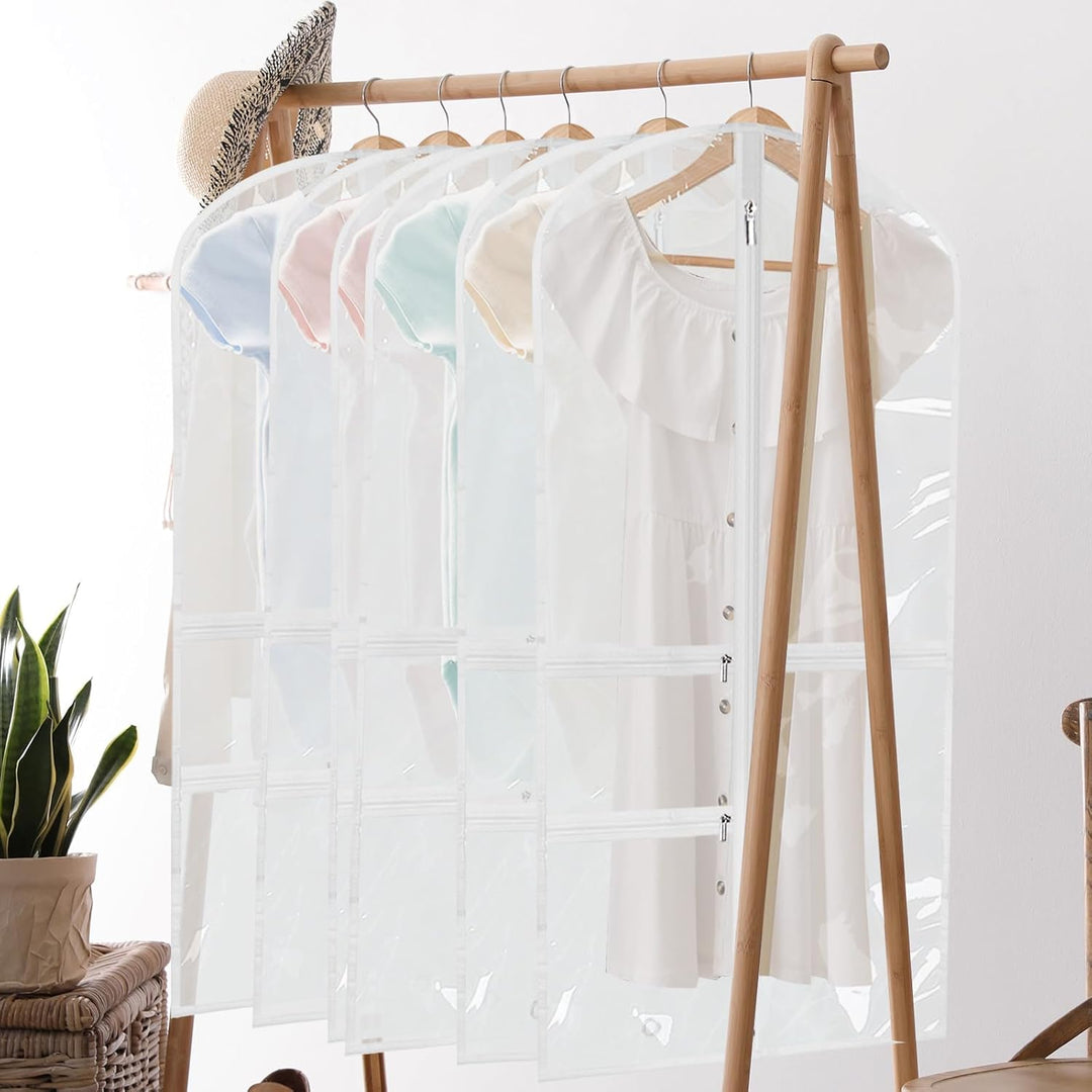 Versatile 5-pack foldable garment bags for dance costumes, suits & dresses. Organize & protect clothes for travel.