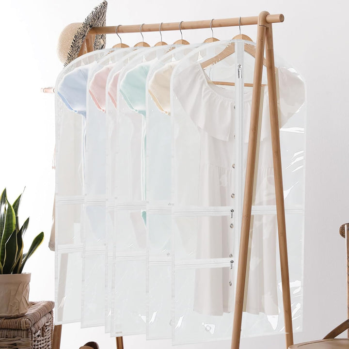 Versatile 5-pack foldable garment bags for dance costumes, suits & dresses. Organize & protect clothes for travel.