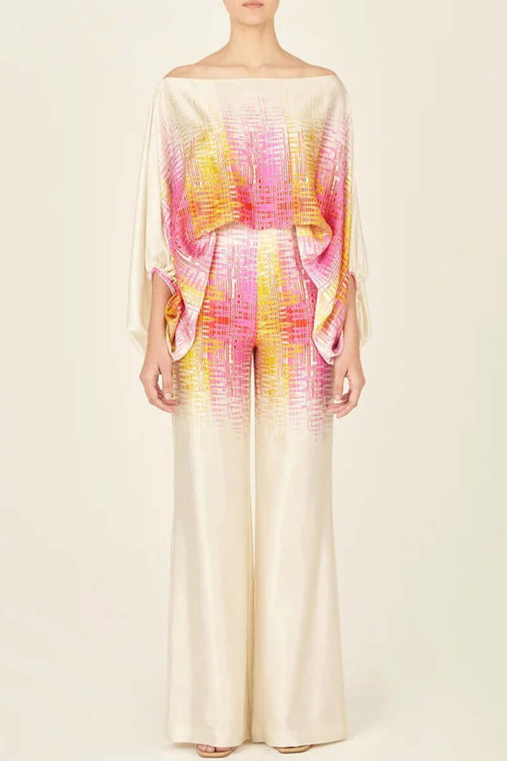 Women's Printed Off-Shoulder Long Sleeve Two-Piece Set