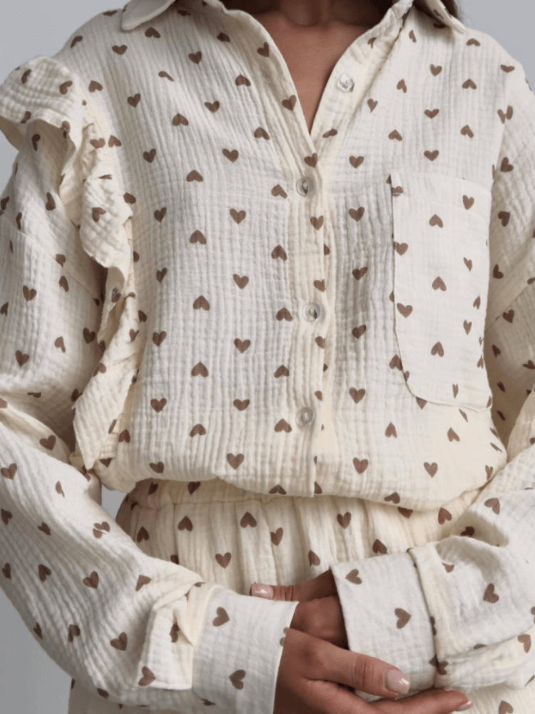 Women's Ruffled Blouse & Shorts Co-ord Set