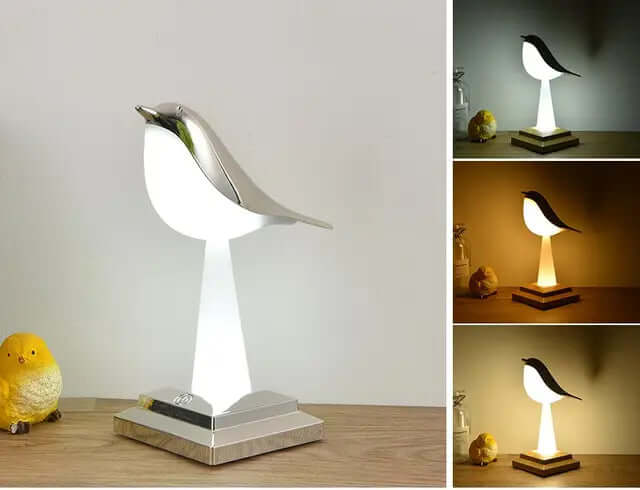 Bird Table Lamp with Touch Control & USB Charging